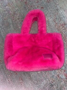 DKNY Pink Fuzzy Tote Bag - Plush Handbag